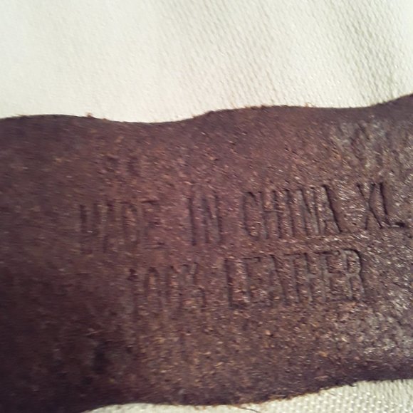 BROWN LEATHER BELT WITH RINESTONES SIZE XL - Picture 5 of 5